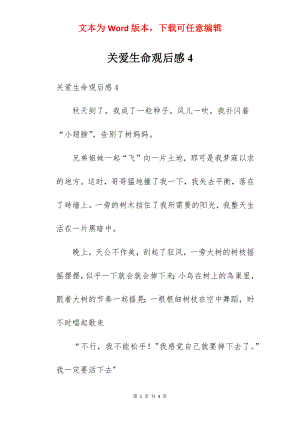 关爱生命观后感4.docx