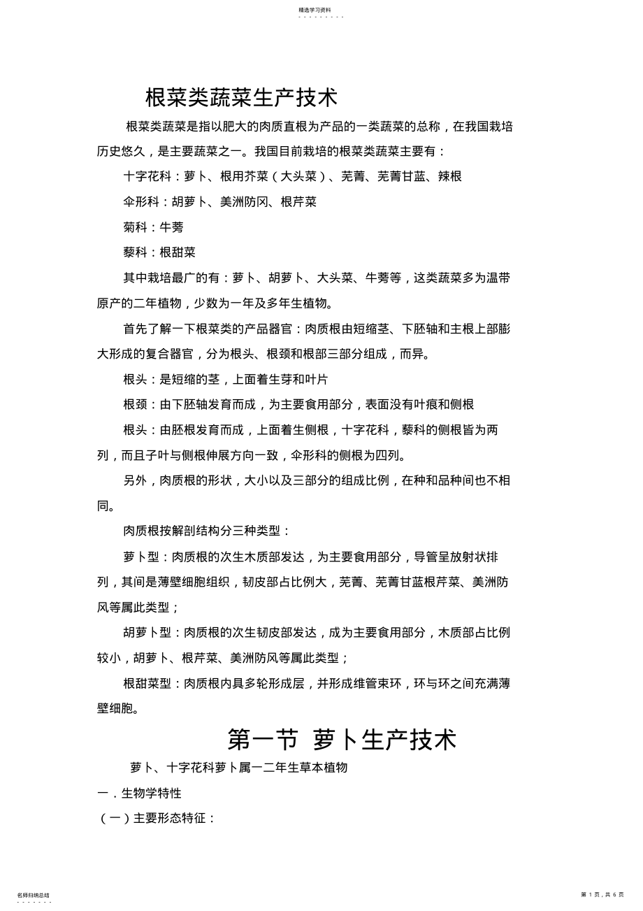 2022年根菜类蔬菜生产技术 .pdf_第1页