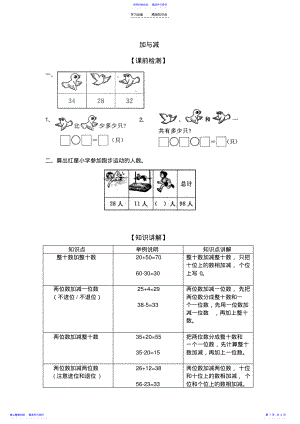 2022年一年级下册数学加和减-知识点及测试卷 .pdf