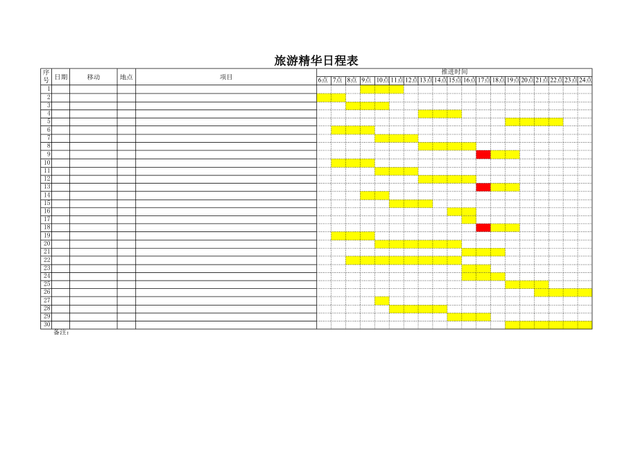 精选行业工作表格数据模板 旅游精华日程表.pdf_第1页