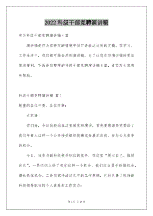 2022科级干部竞聘演讲稿范文.docx