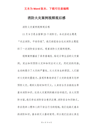 消防火灾案例视频观后感.docx