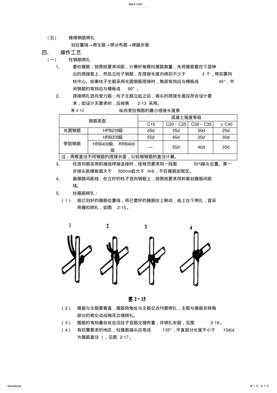 2022年框架结构钢筋绑扎工程 .pdf_第2页