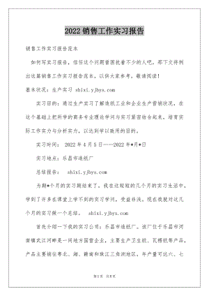 2022销售工作实习报告例文0.docx