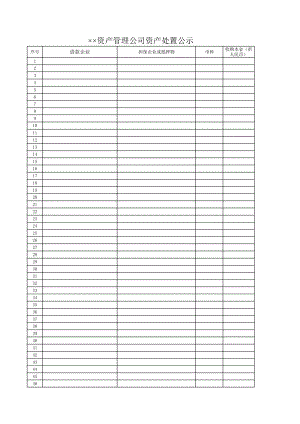 精选行业工作表格数据模板 资产管理公司资产处置公示.pdf