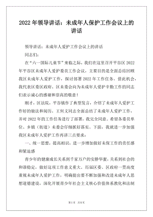 2022年领导讲话：未成年人保护工作会议上的讲话.docx