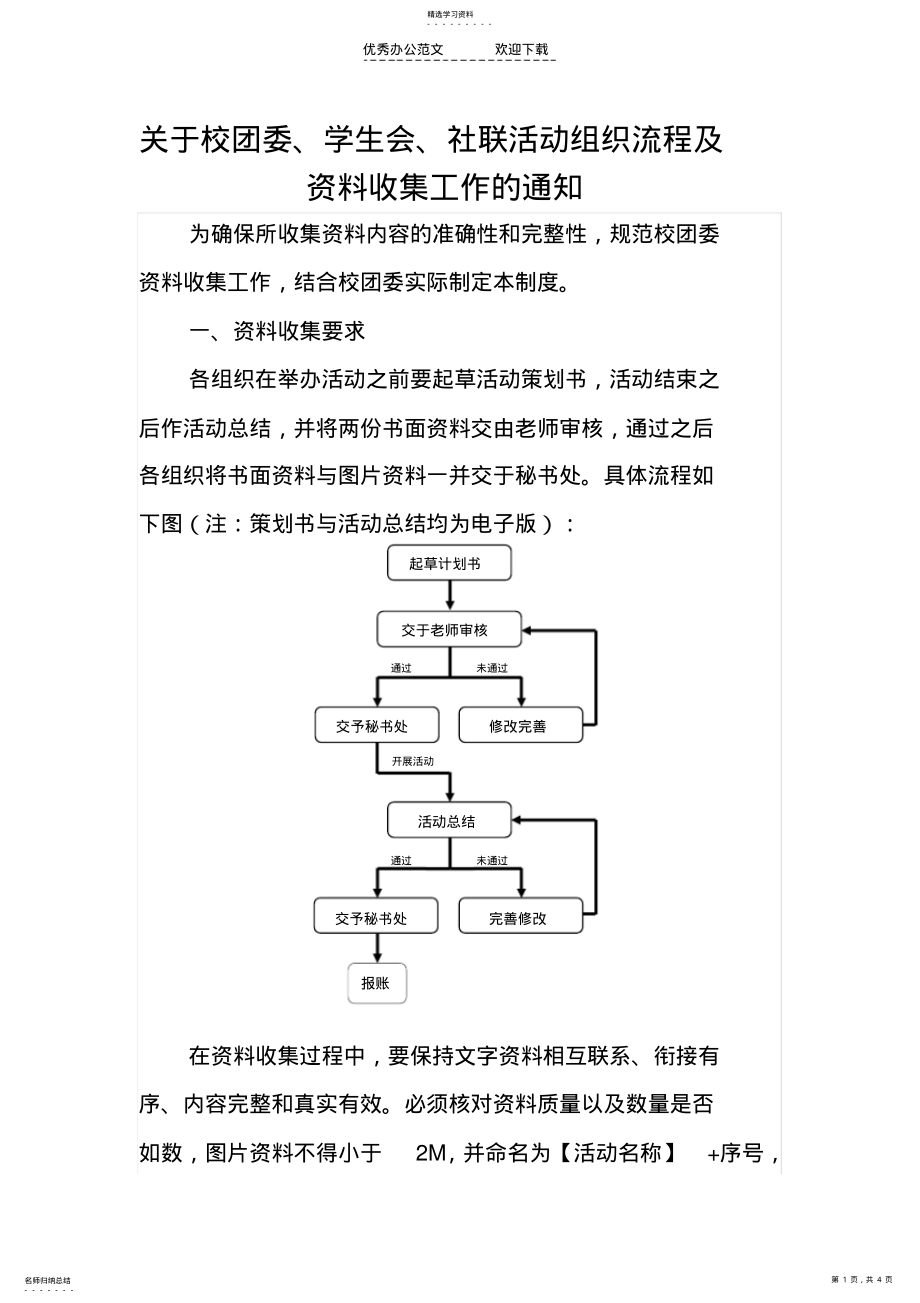 2022年校级组织举办活动流程及资料收集制度 .pdf_第1页