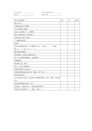 幼儿园管理制度运营资料 幼儿园常用表格 3岁幼儿发展检核表.doc