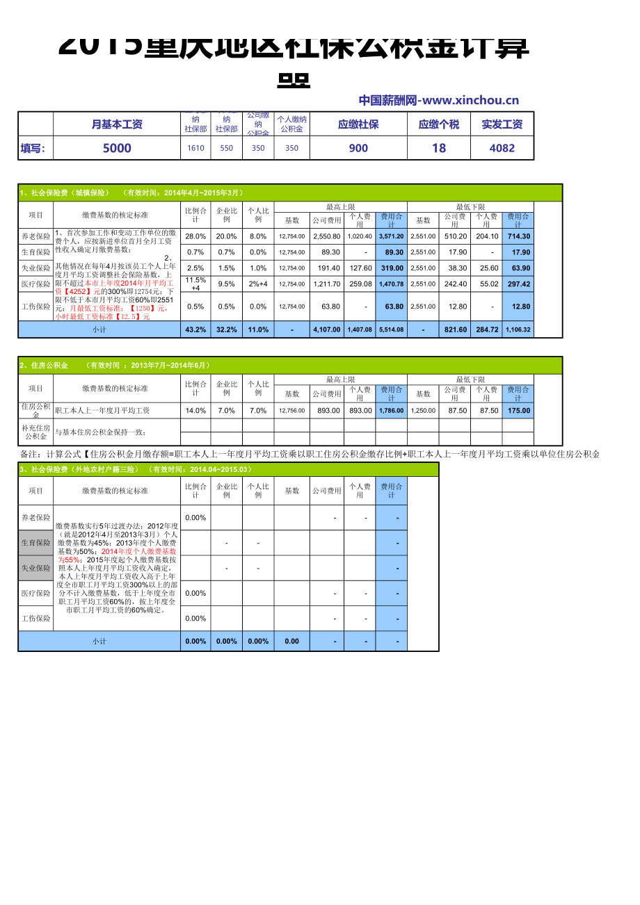 重庆地区最新社保公积金个税基数全能计算器.pdf_第1页