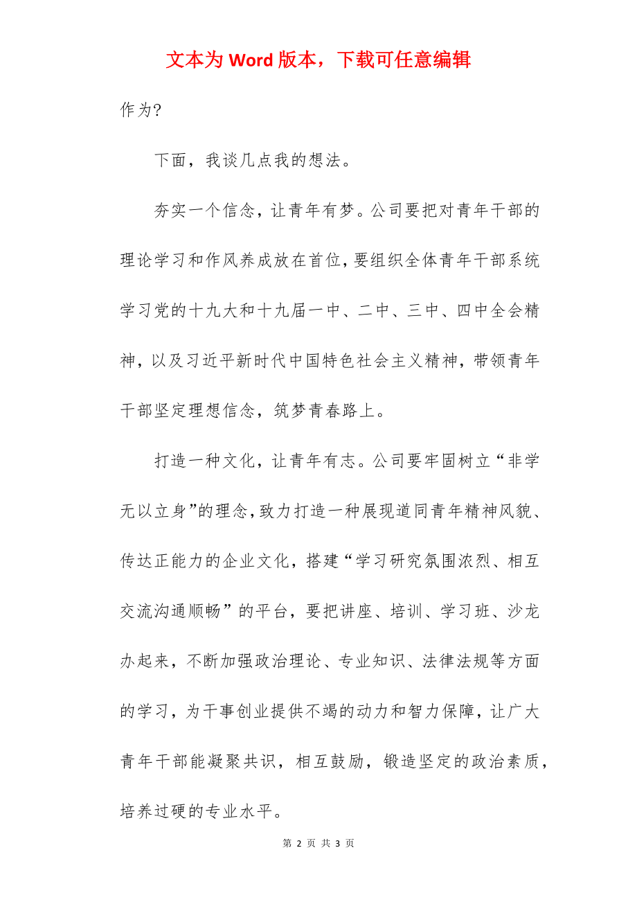 青年员工在公司2022年青年干部座谈会发言稿.docx_第2页