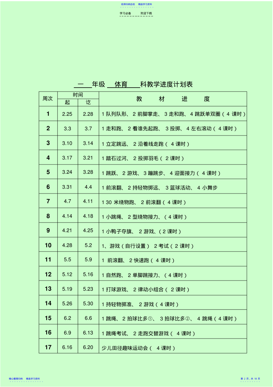 2022年一年级体育教案电子版 .pdf_第2页