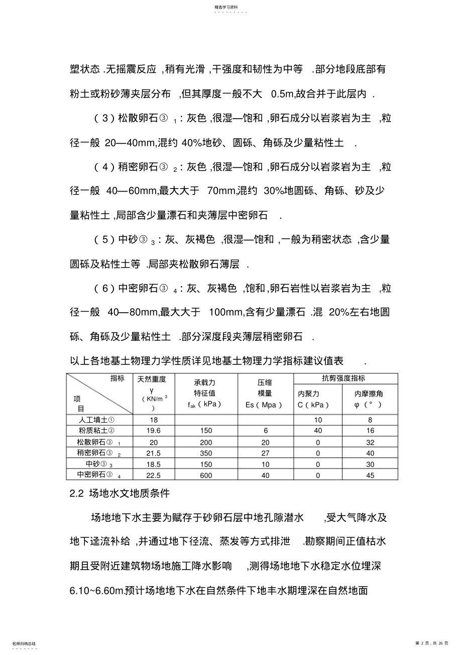 2022年楠极地商业公寓楼基坑降水喷锚支护及土方开挖设计施工技术方案 .pdf_第2页