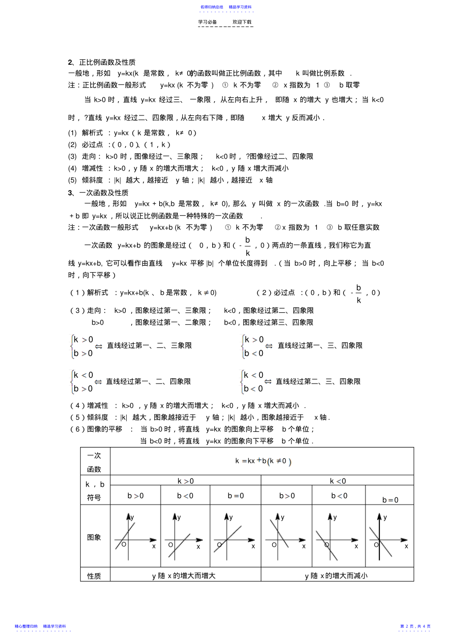 2022年一次函数知识点和直线位置关系 .pdf_第2页