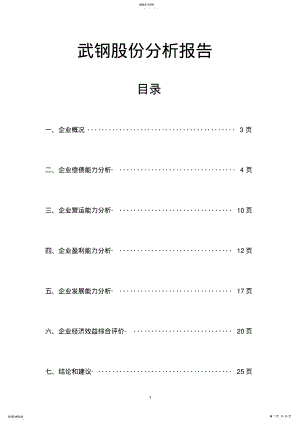 2022年武汉钢铁股份有限公司财务分析 .pdf