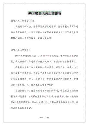 2022销售人员工作报告例文.docx