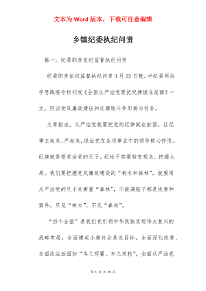 乡镇纪委执纪问责.docx