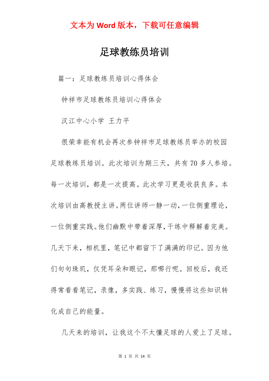 足球教练员培训.docx_第1页