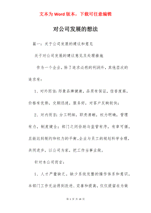 对公司发展的想法.docx