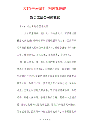 新员工给公司提建议.docx