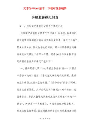 乡镇监督执纪问责.docx