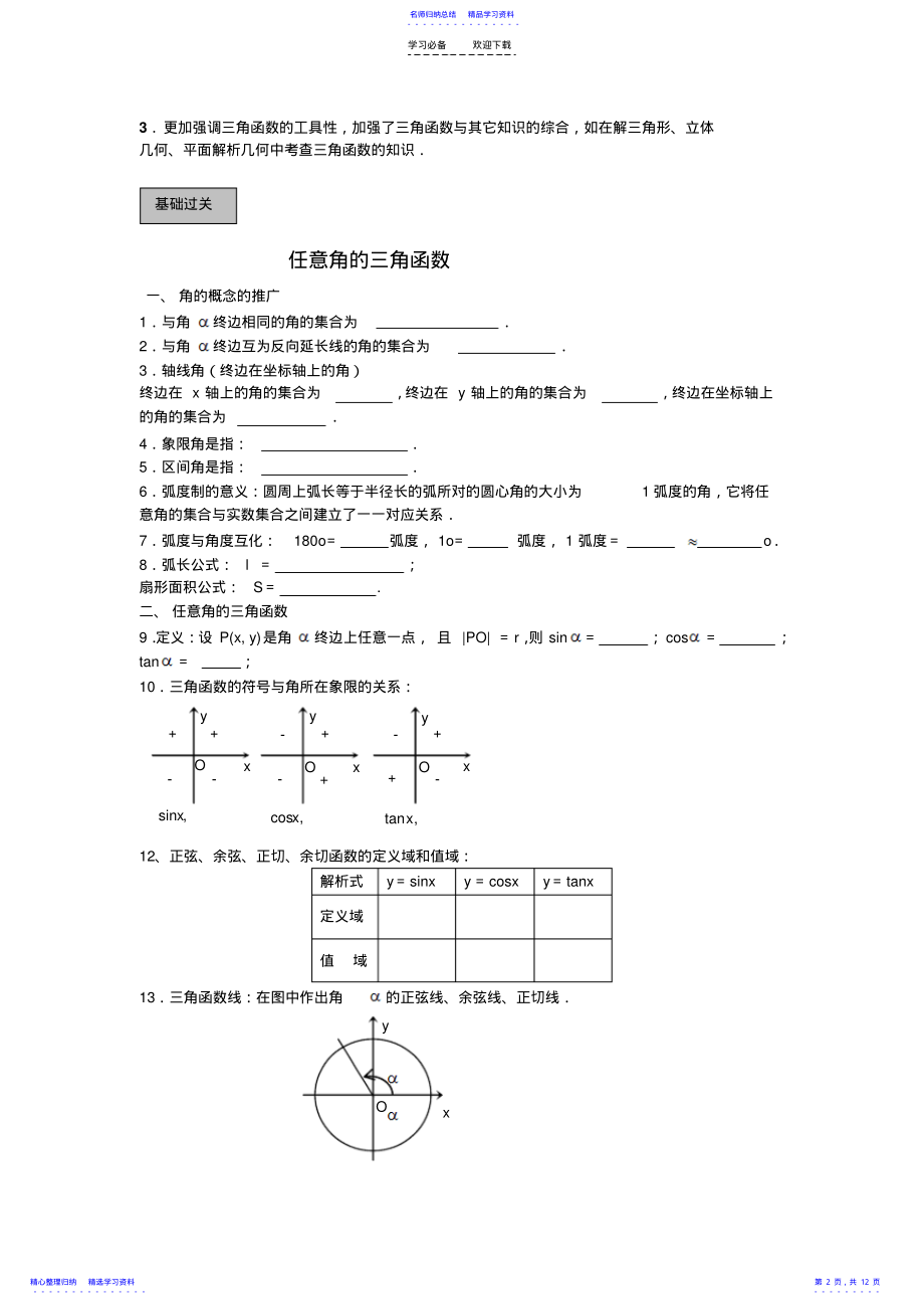 2022年三角函数总复习 .pdf_第2页