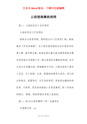 云南楚雄彝族刺绣.docx