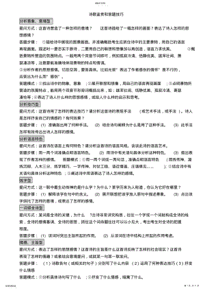 2022年江苏高考语文诗歌鉴赏与阅读理解答题技巧 .pdf