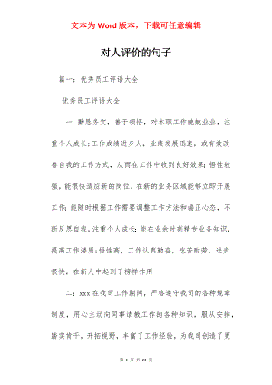 对人评价的句子.docx