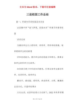 三进校园工作总结.docx