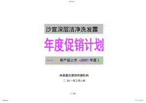 2022年沙宣深层洁净洗发露年度促销计划新产品上市 .pdf