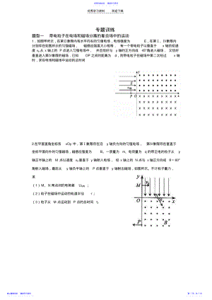 2022年专题训练-带电粒子在复合场中运动 .pdf