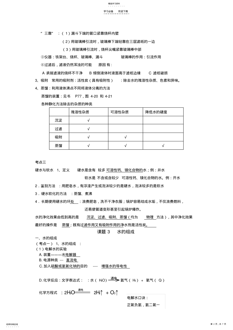 2022年水与溶液初三化学知识点总结 .pdf_第2页