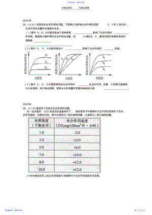 2022年上海高考历年真题-生物光合作用 .pdf