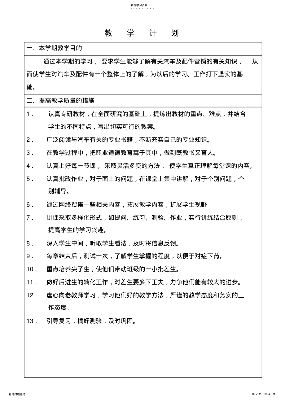 2022年汽车及配件营销教案 .pdf_第2页