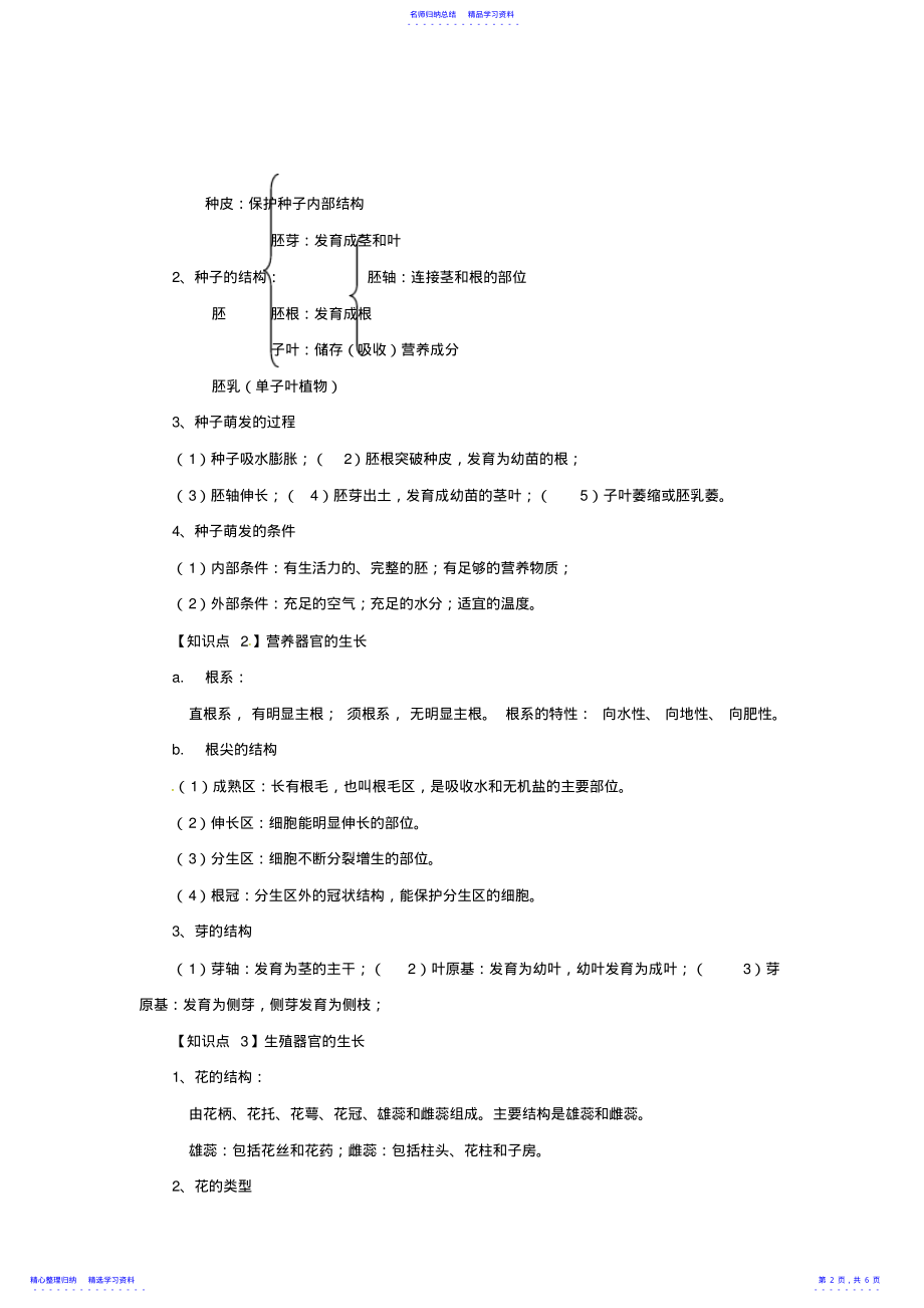 2022年七级生物上册第三单元绿色植物的生活史知识点归纳北师大版 4.pdf_第2页