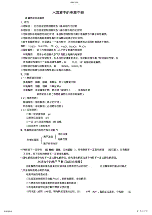 2022年水溶液中的电离平衡____知识点讲解及例题解析 .pdf