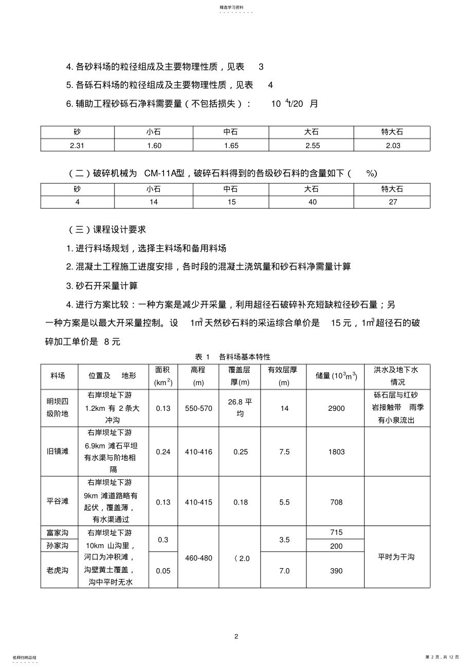 2022年水利工程施工课程设计1 .pdf_第2页