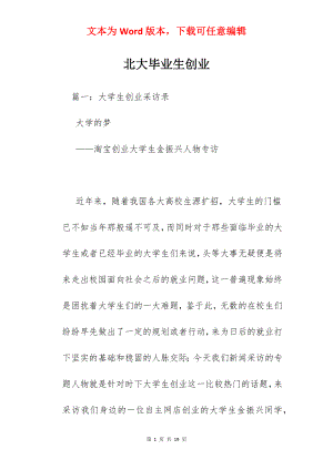 北大毕业生创业.docx