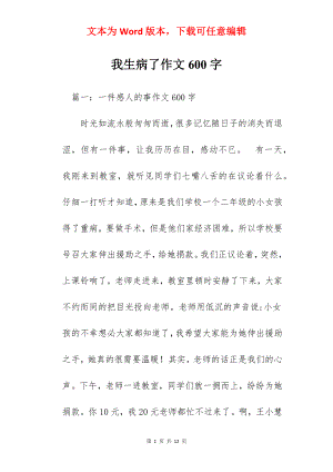 我生病了作文600字.docx