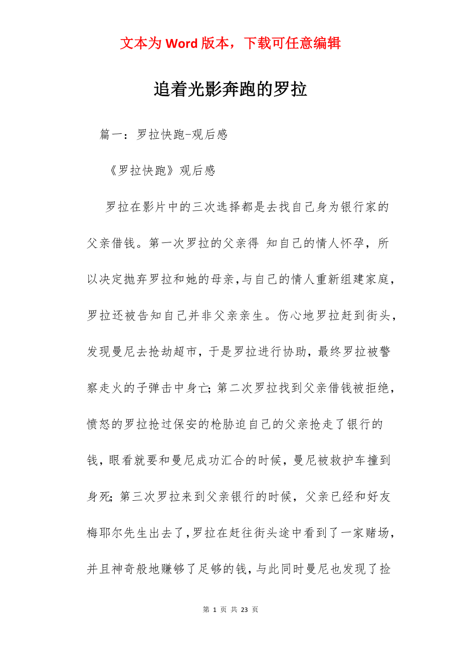 追着光影奔跑的罗拉.docx_第1页