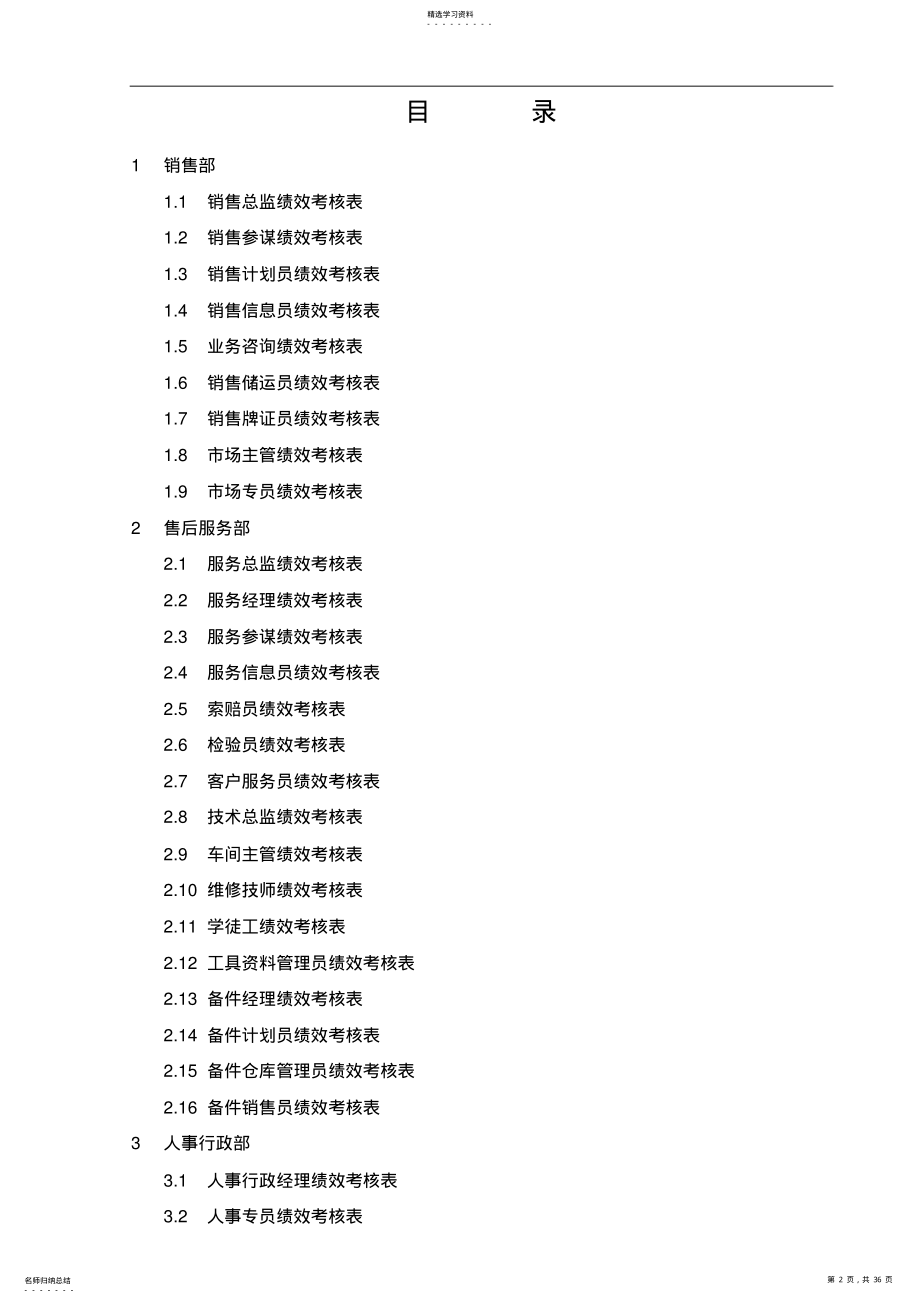 2022年汽车4S店员工绩效考核全套表格 .pdf_第2页