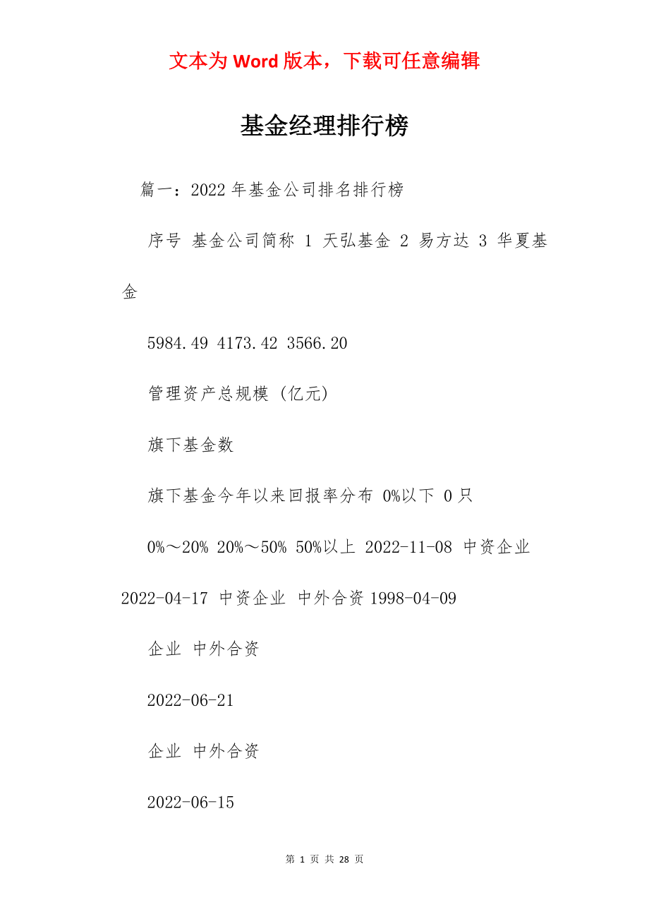 基金经理排行榜.docx_第1页