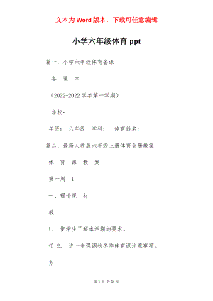 小学六年级体育ppt.docx