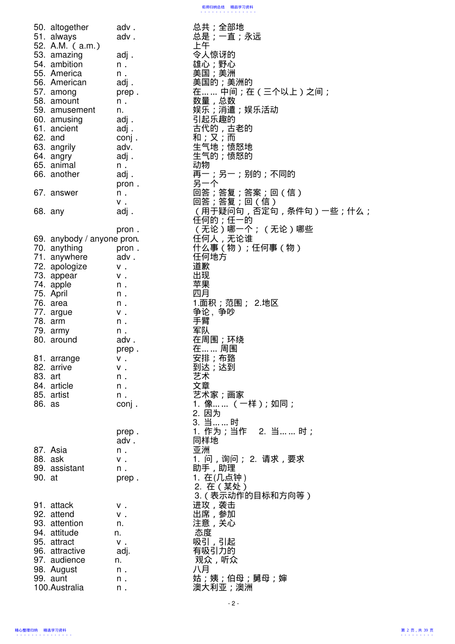 2022年上海中考英语词汇 .pdf_第2页