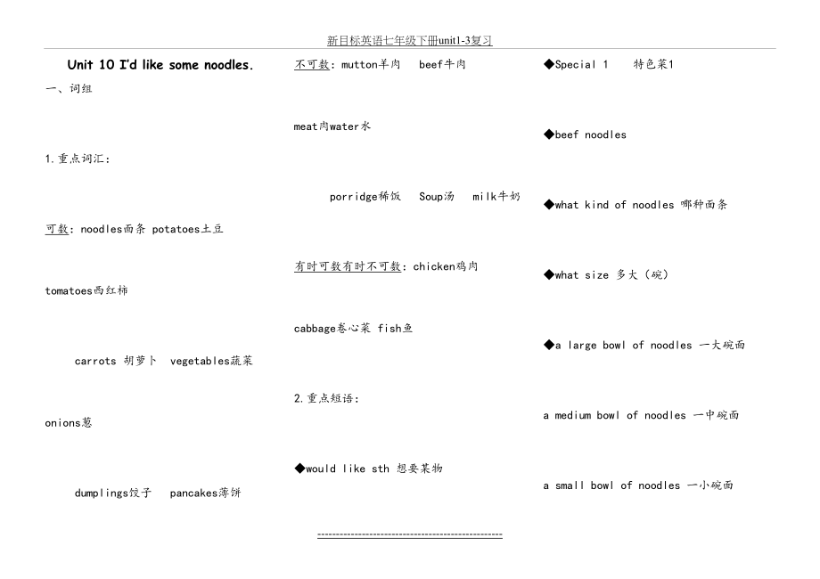 新目标英语七年级下册unit10-12知识点.doc_第2页