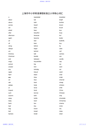 2022年上海市中小学英语课程标准之小学核心词汇 .pdf