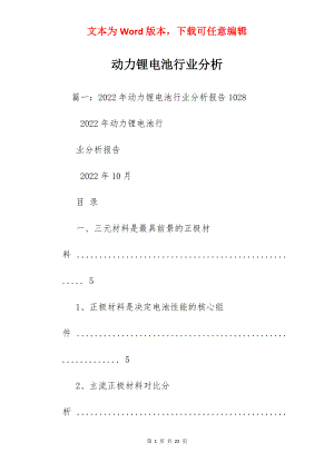 动力锂电池行业分析.docx