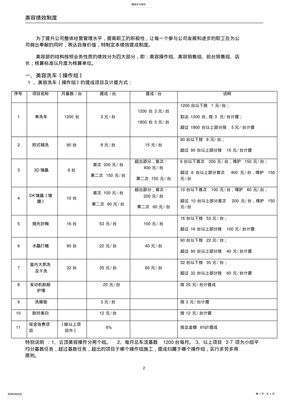 2022年汽车美容店绩效方案2017 .pdf_第2页