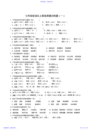 2022年七年级语文上册选择题精选测试 .pdf