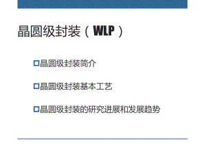 晶圆级封装技术ppt课件.ppt